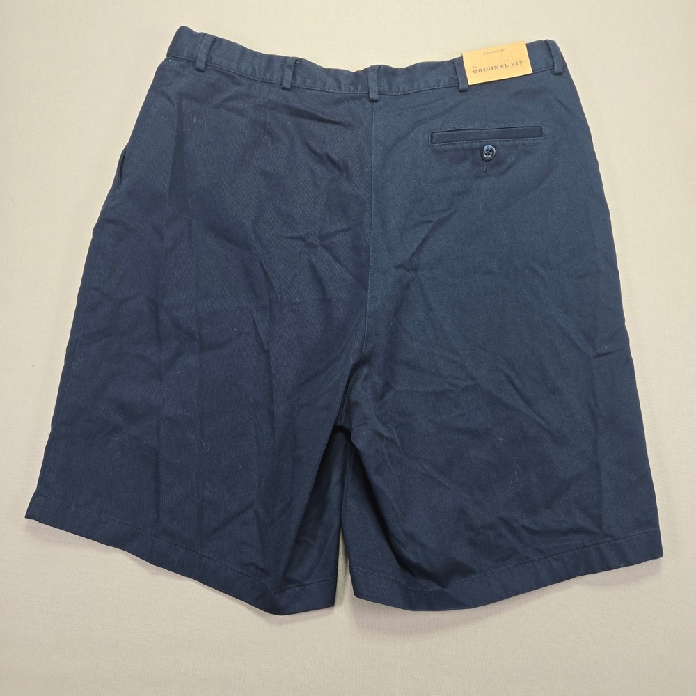 L.L.Bean Navy Blue Wrinkle Resistant Cotton Shorts - Women's Size 18 - Picture 2 of 10